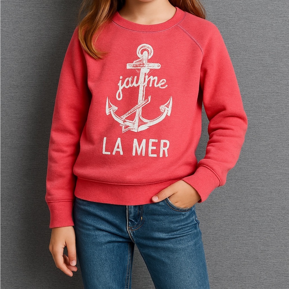 Joe Fresh Girls Salmon/Coral Graphic Sweatshirt Size 8